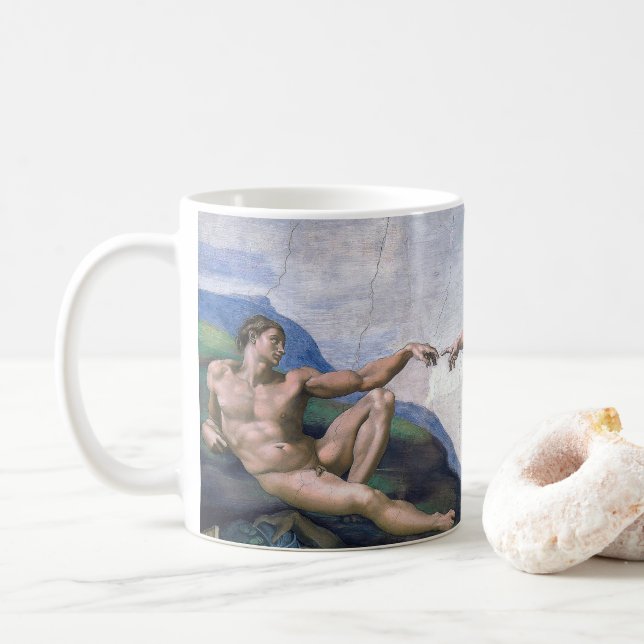 “ The Creation of Adam ” , Michelangelo Kaffemugg (Med munk)