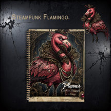 The Crimson Gearmaster – Steampunk Flamingo.