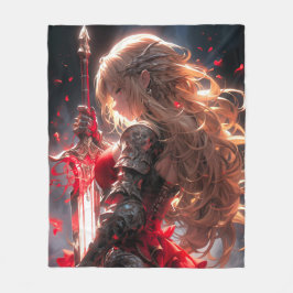 The Crimson Knight | Anime Warrior Princess Art Fleecefilt