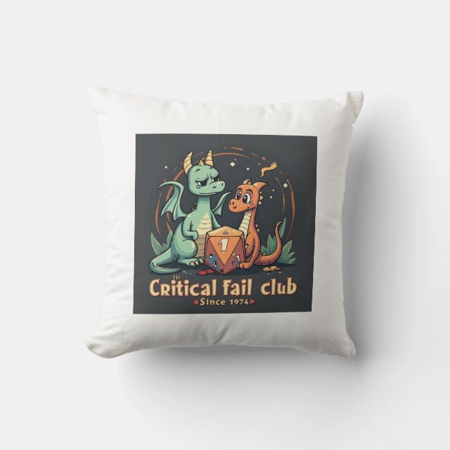 The Critical Fail Club Kudde (Framsida)
