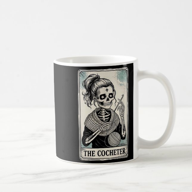 The Crocheter Tarot Card Funny Yarn Design  Kaffemugg (Höger)