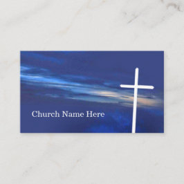 The Cross at Evening Sky religious Visitkort