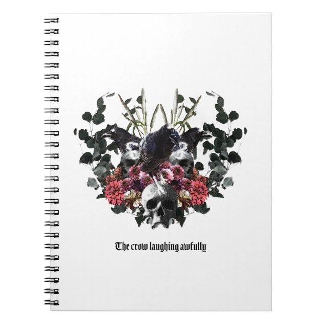 The Crow Laughing Awfully Anteckningsbok Med Spiral (Framsidan)