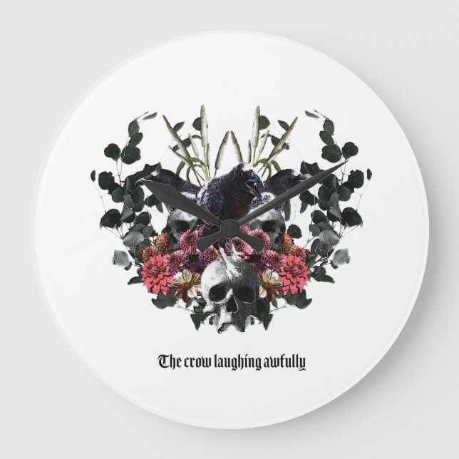 The Crow Laughing Awfully Stor Klocka (Framsida)