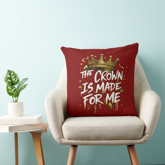 The Crown Is Made For Me Gold Crown Decorative  Kudde (Stol)