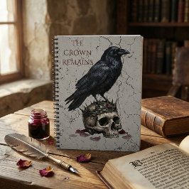The Crown Remains Gothic Raven Skull Dark Academia Anteckningsbok