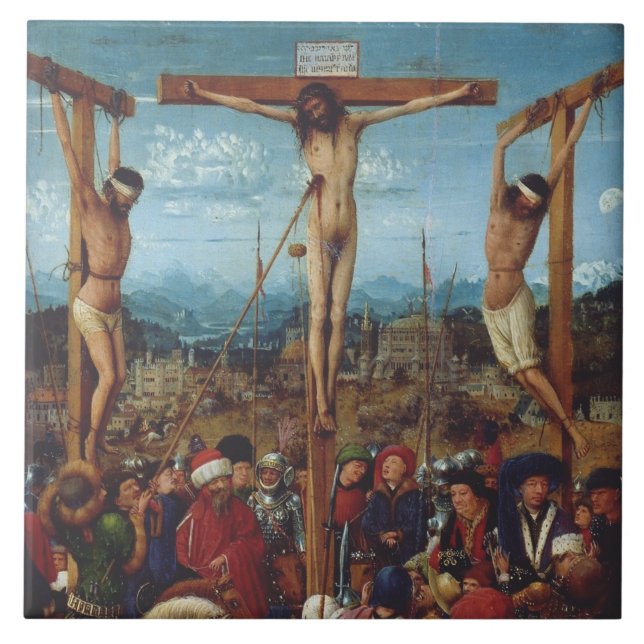 The Crucifixion by Van Eyck Kakelplatta (Framsidan)