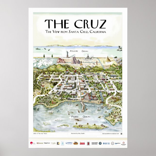 "The Cruz" Vyn från Santa Cruz, CA Poster (Framsidan)