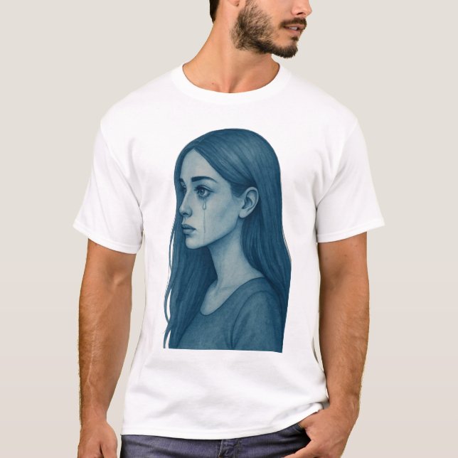 The crying blue beauty t shirt (Framsida)