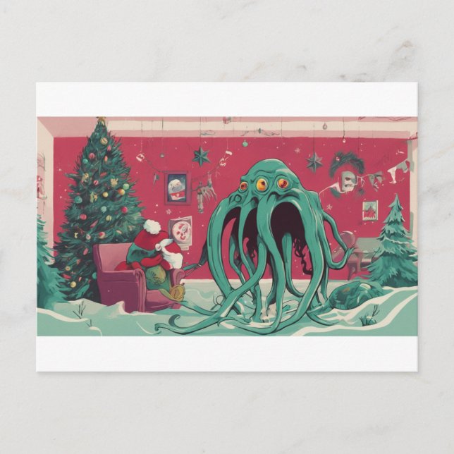 The Cthulhu Spirits of Christmas Vykort (Framsida)