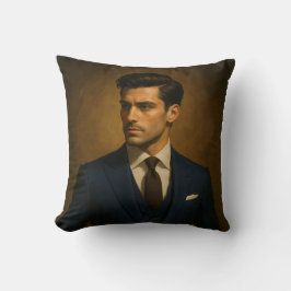 The Curator — Luxury Masculine Portrait Accent Pil Kudde