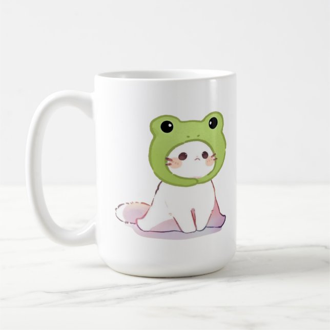 The cute frog cat kaffemugg (Vänster)