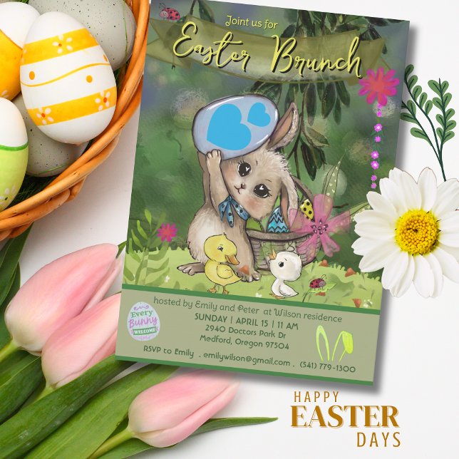 The Cutest "Heavy Lifting" Easter Brunch Invite Inbjudningar (The Cutest Heavy Lifting Easter Brunch Invite)