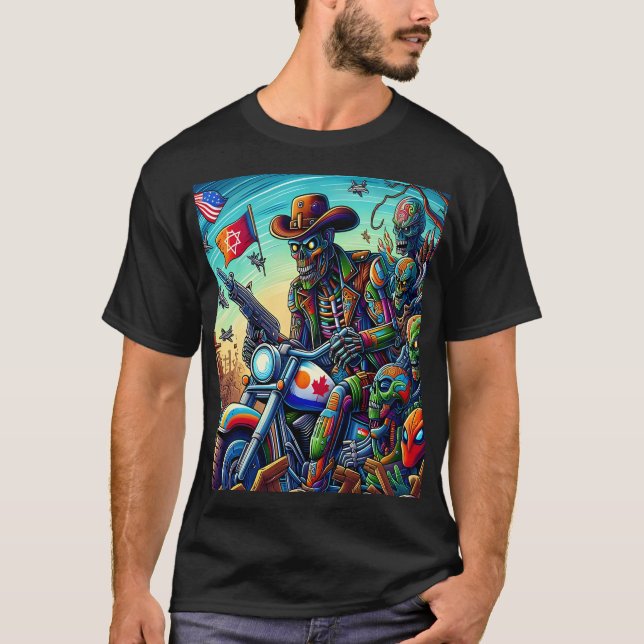 The Cybernetic Biker Apocalypse T Shirt (Framsida)