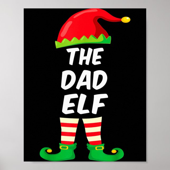 The Dad Elf Family Matching Funny Christmas Costum Poster (Framsidan)