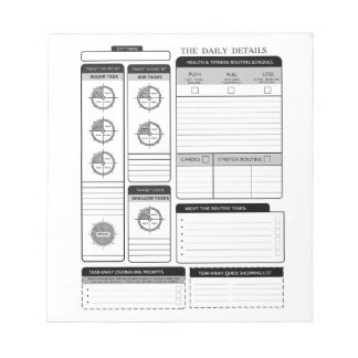 The Daily Detail Planner Stöd Sida Anteckningsblock