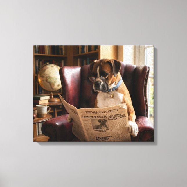 The Daily Growl Boxer Hund Edition blir Canvastryck (Framsida)
