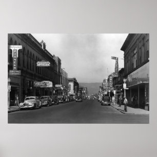 The Dalles, Oregon Main Street Town View Poster