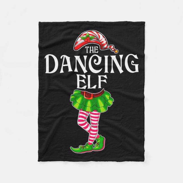 The Dancing Elf Christmas Matching Family Group  Fleecefilt (Framsidan)