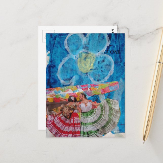 The Dancing Women Collage Vykort (Fram/Back In Situ)