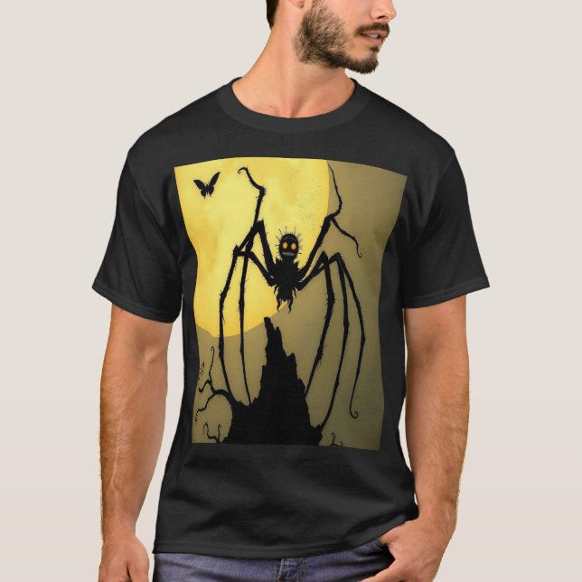 The Dark Spider Under the Full Moon T Shirt (Framsida)