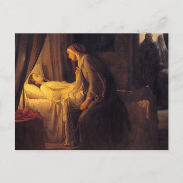 The Daughter of Jairus by Carl Bloch Vykort (Framsida)