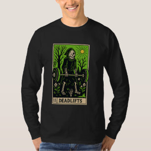 The Deadlifter Roliga Skelett Tarotkort Gym Worko T Shirt