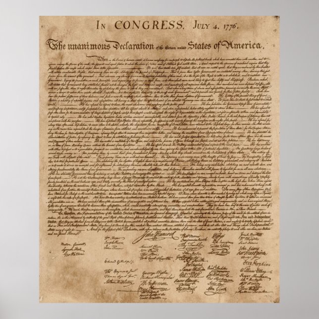 The Declaration Of Independence Poster (Framsidan)