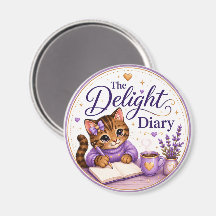 The Delight Diary Söt Katt Lila Guld