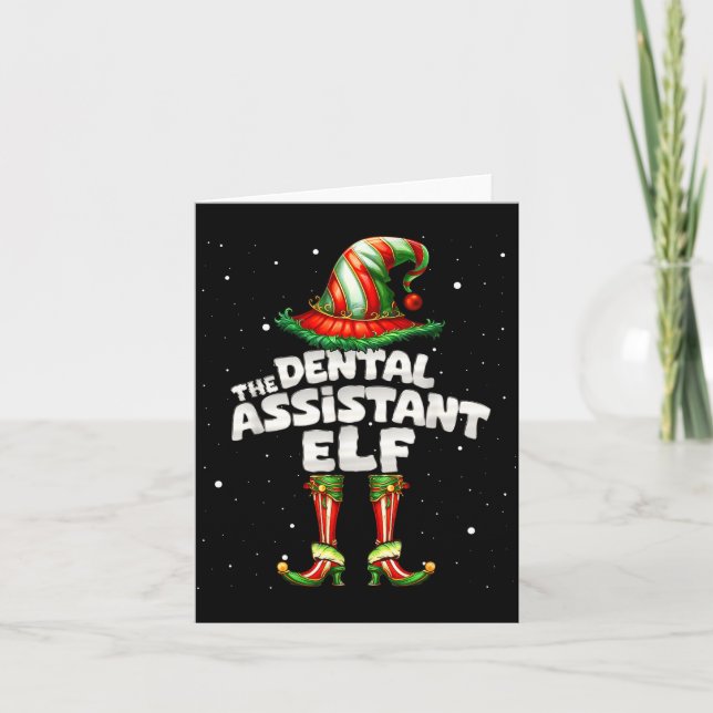 The Dental Istant Elf Family Matching Group Christ Kort (Framsida)