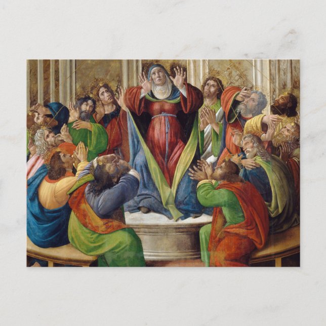 The Descent of the Holy Ghost by Botticelli Vykort (Framsida)