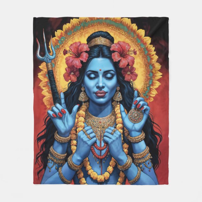 The Destroyer of Evil Goddess Kali Fleecefilt (Framsidan)