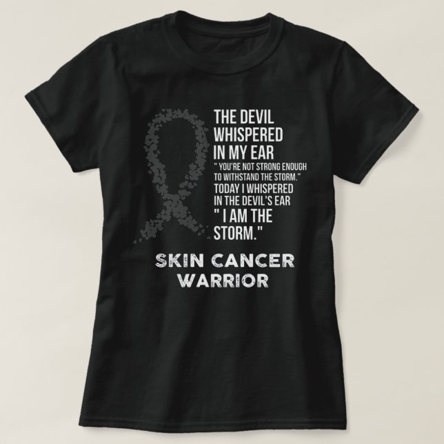 The Devil- Skin cancer Awareness Support Ribbon  T Shirt (Design framsida)