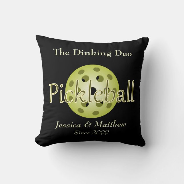 The Dinking Duo Par Pickleballboll Kudde (Framsida)