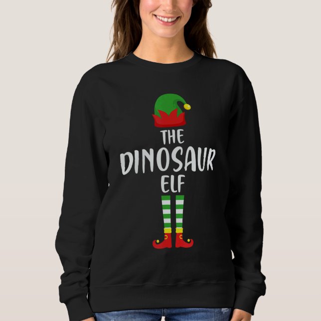 The Dinosaur Elf Family Matching Group  Christmas T Shirt (Framsida)