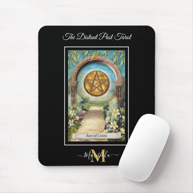 The Distant Past Tarotlek Ess av Mynt Monogram Musmatta (Med mus)