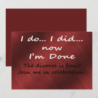 The Divorce is Final Inbjudningar