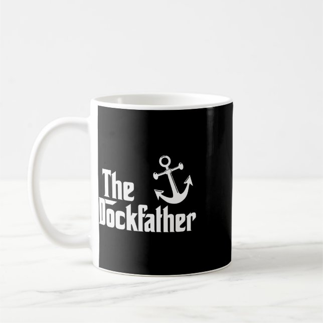 The Dockfather Rolig Båt Fiske Båt Pappa Capt Kaffemugg (Vänster)