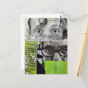 The Doctors Eyes Mixed Media Collage Vykort