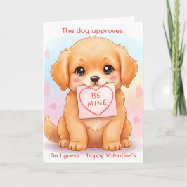 The Dog Approves — Funny Pet Lover Valentine Helgkort