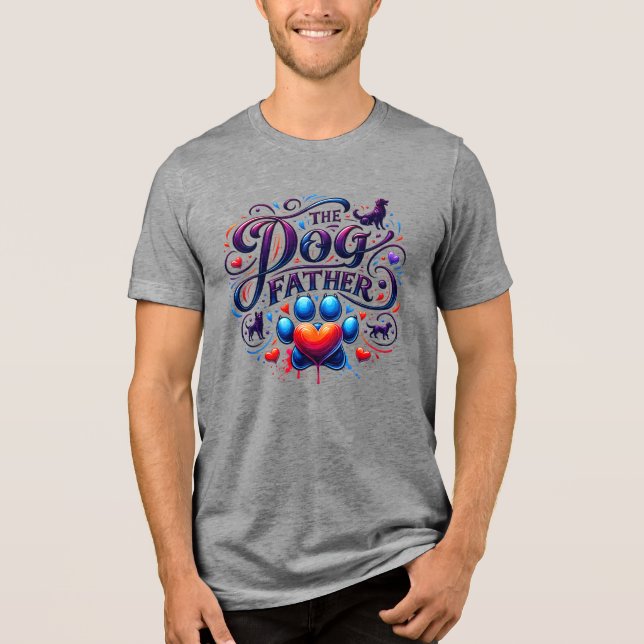 The Dog Father Retro Typografi  T Shirt (Framsida)