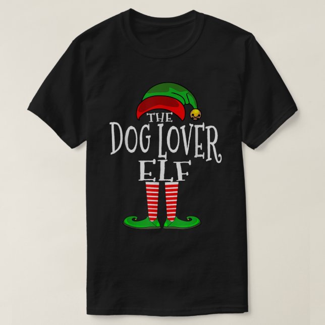 The Dog Lover Elf Christmas Design T Shirt (Design framsida)