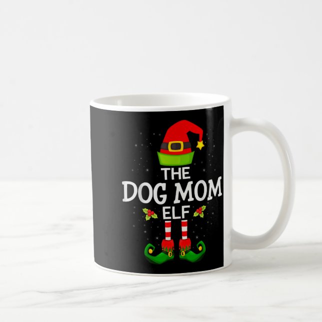The Dog Mom Elf Christmas Family Matching Pajama M Kaffemugg (Höger)