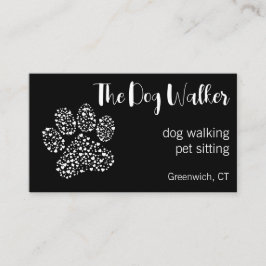 The Dog Walker Modern Professional Black Visitkort