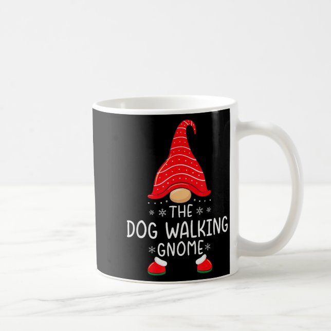 The Dog Walking Gnome Xmas Family Matching Funny C Kaffemugg (Höger)