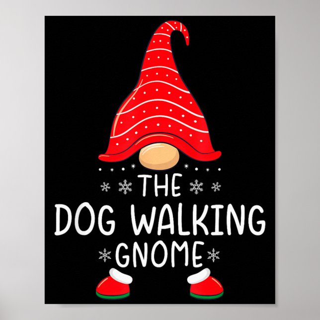 The Dog Walking Gnome Xmas Family Matching Funny C Poster (Framsidan)