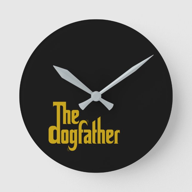 The Dogfather - Pappa till hund Fars dag-present  Rund Klocka (Framsida)