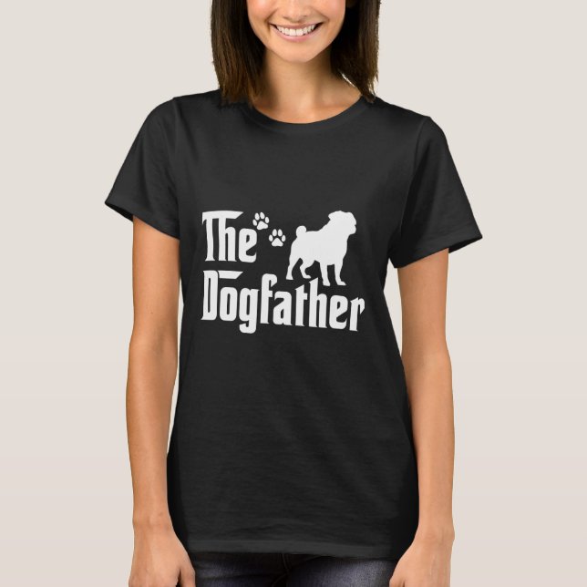The Dogfather Tee Fars Dagen Present Pappa - Hundä (Framsida)