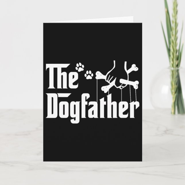 The Dogfather Tee Fars Dags Present Hundpappa - Hu Kort (Framsida)