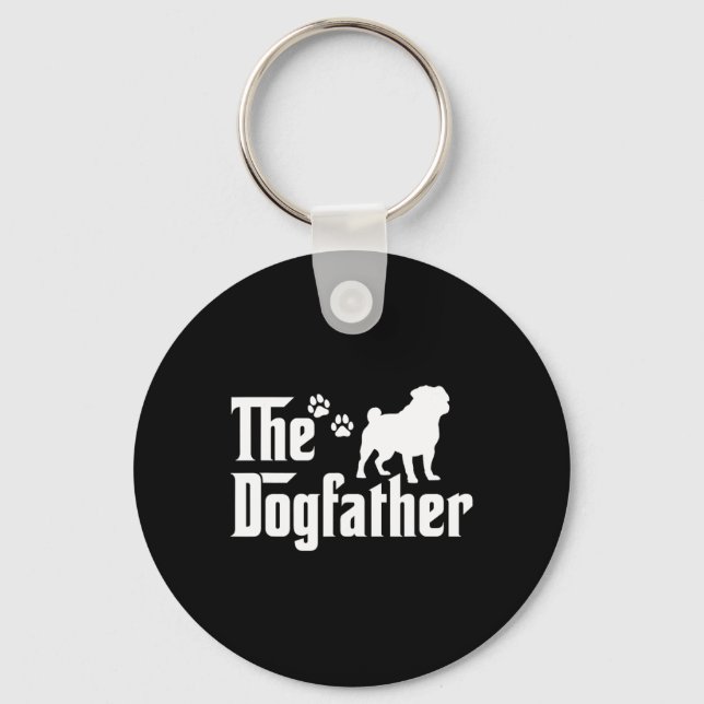 The Dogfather Tee Fars Dags Present Pappa - Hundäl Nyckelring (Framsida)